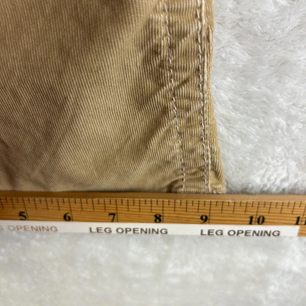 True Religion Ricky Corduroy Khaki Pants Mens 36 Tan Straight Leg Distressed